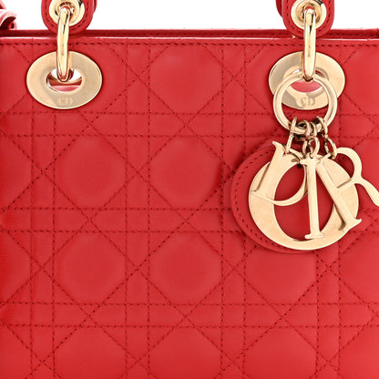 Christian Dior Lambskin Cannage Small Lucky Badges My Lady Dior Red 8 of 11