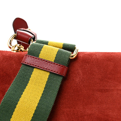 Gucci Suede Talco Roxy Calfskin Web Medium Blondie Shoulder Flap Bag Blondie Red 8 of 10