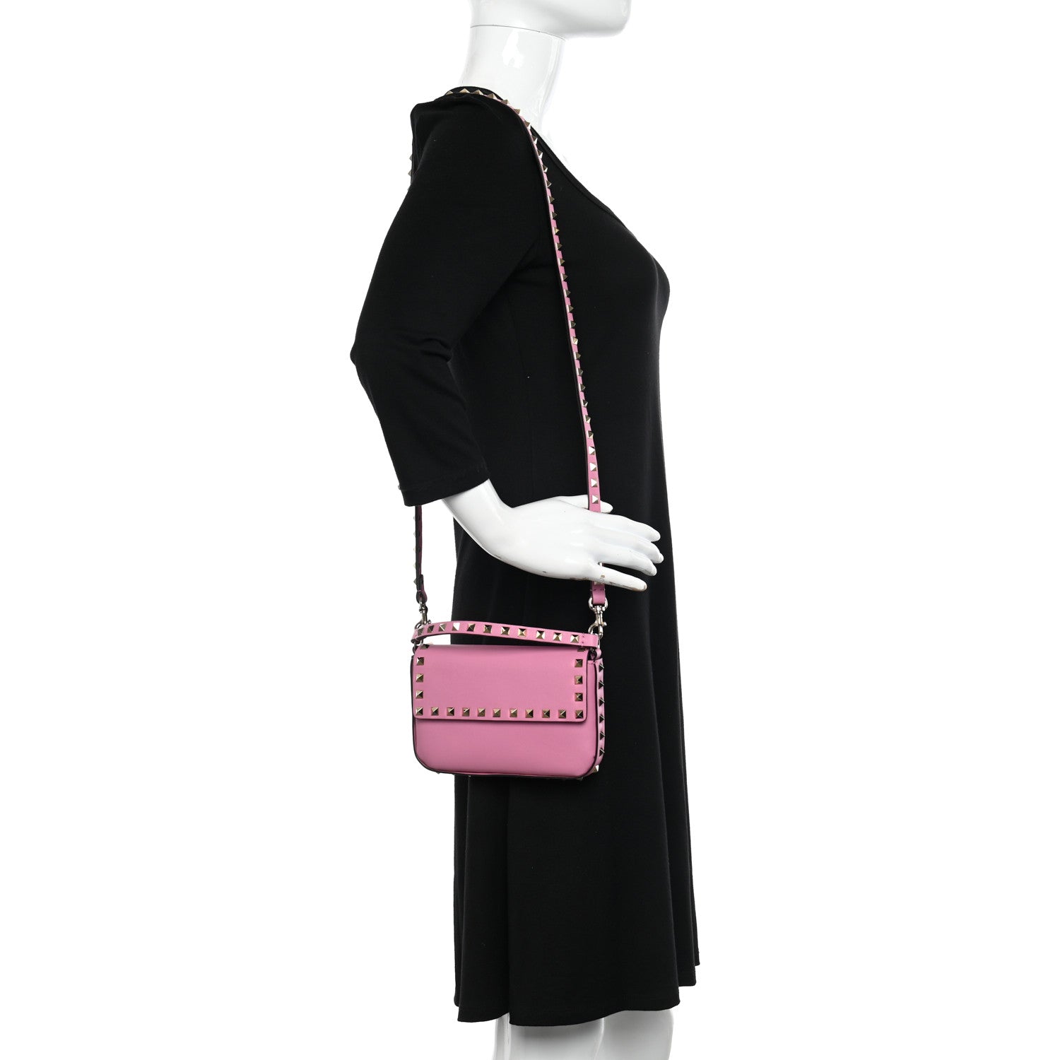 Valentino Garavani Vitello Rockstud Crossbody Pouch Dawn Pink 2 of 10