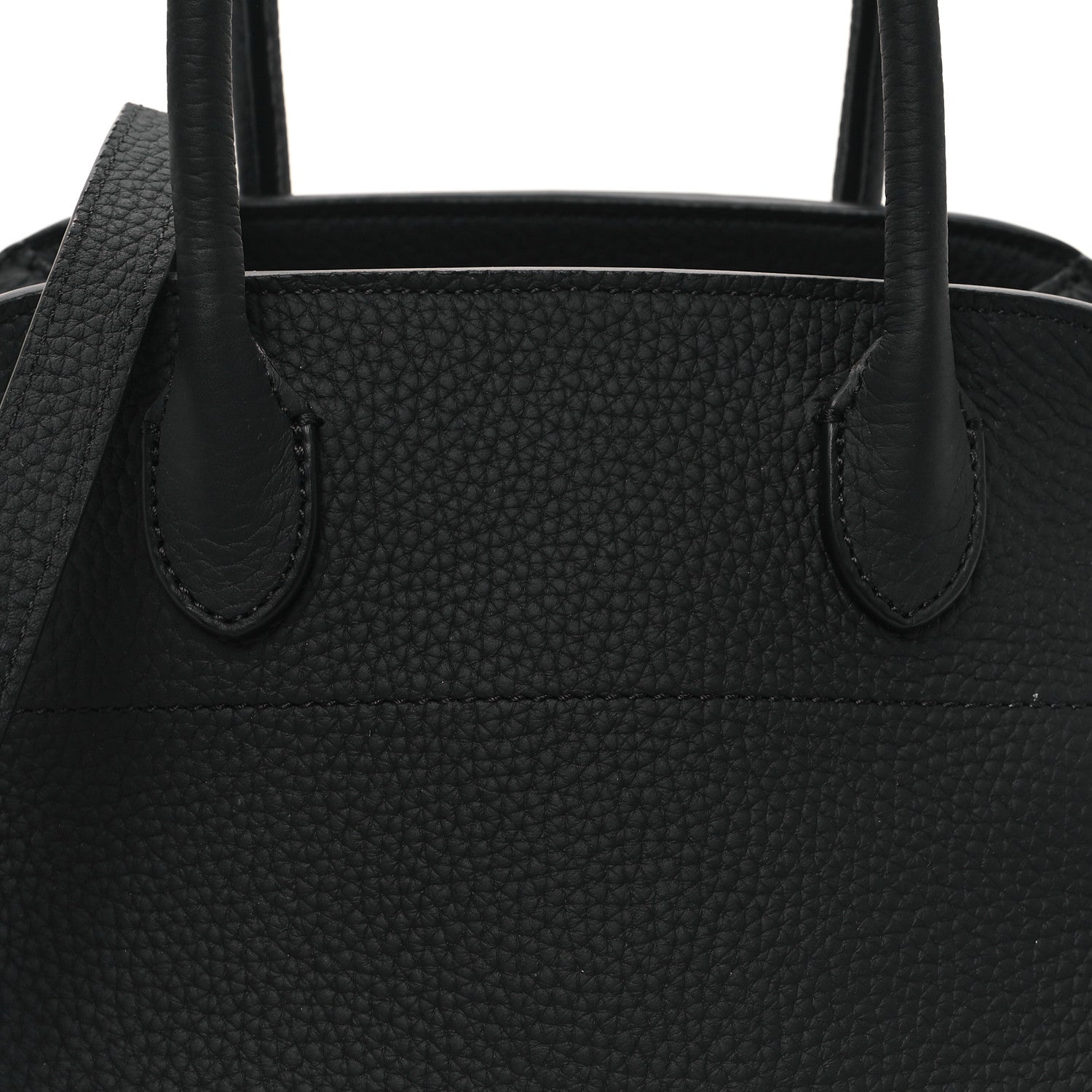 The Row Grained Calfskin Soft Margaux 10 Bag Black 7 of 9