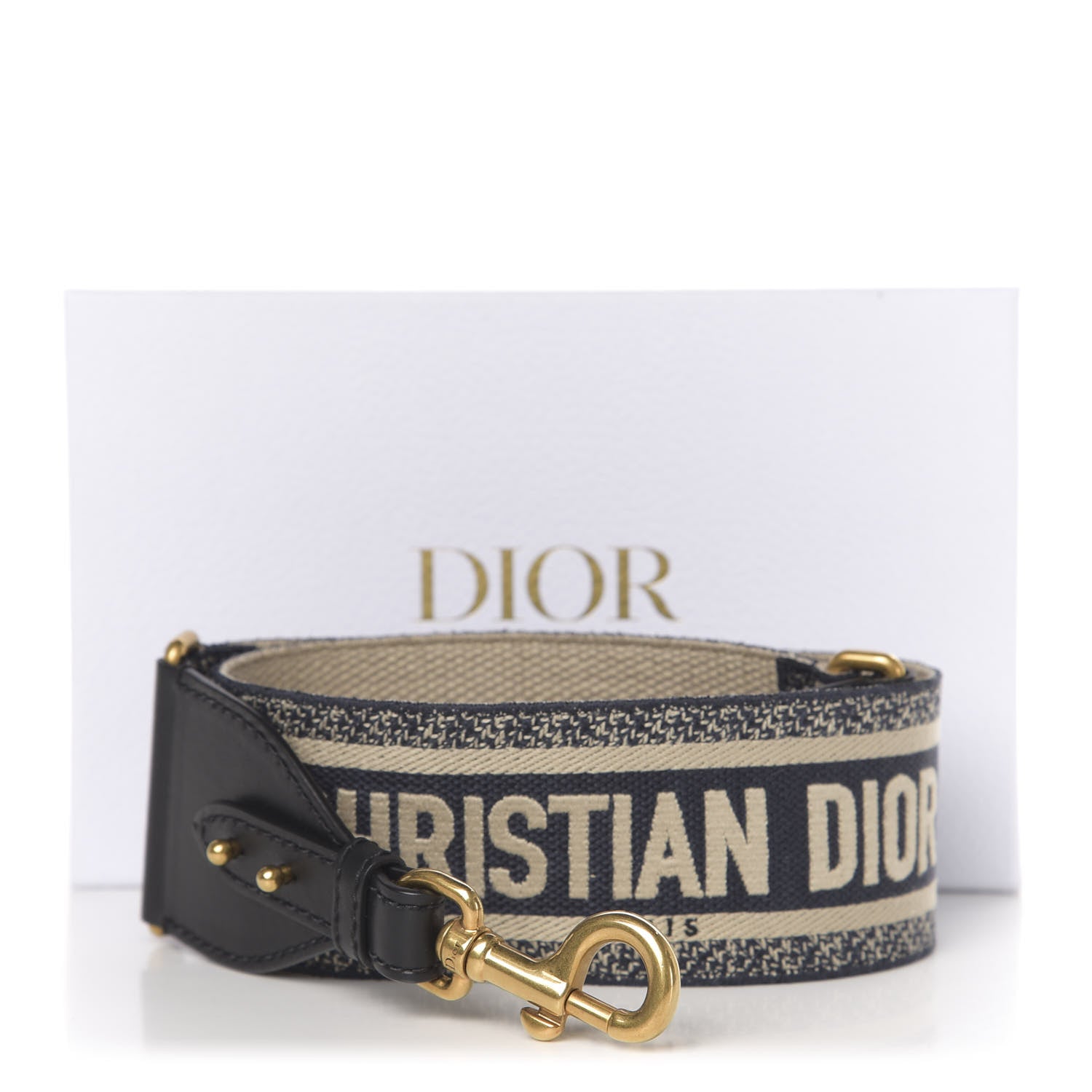 Christian Dior Canvas Embroidered Shoulder Strap Blue 3 of 3