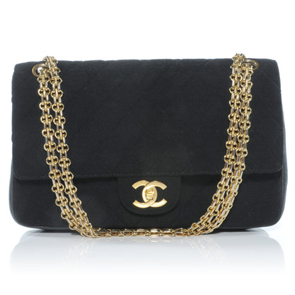 Chanel Jersey Quilted Medium Double Flap Black 1 of 9