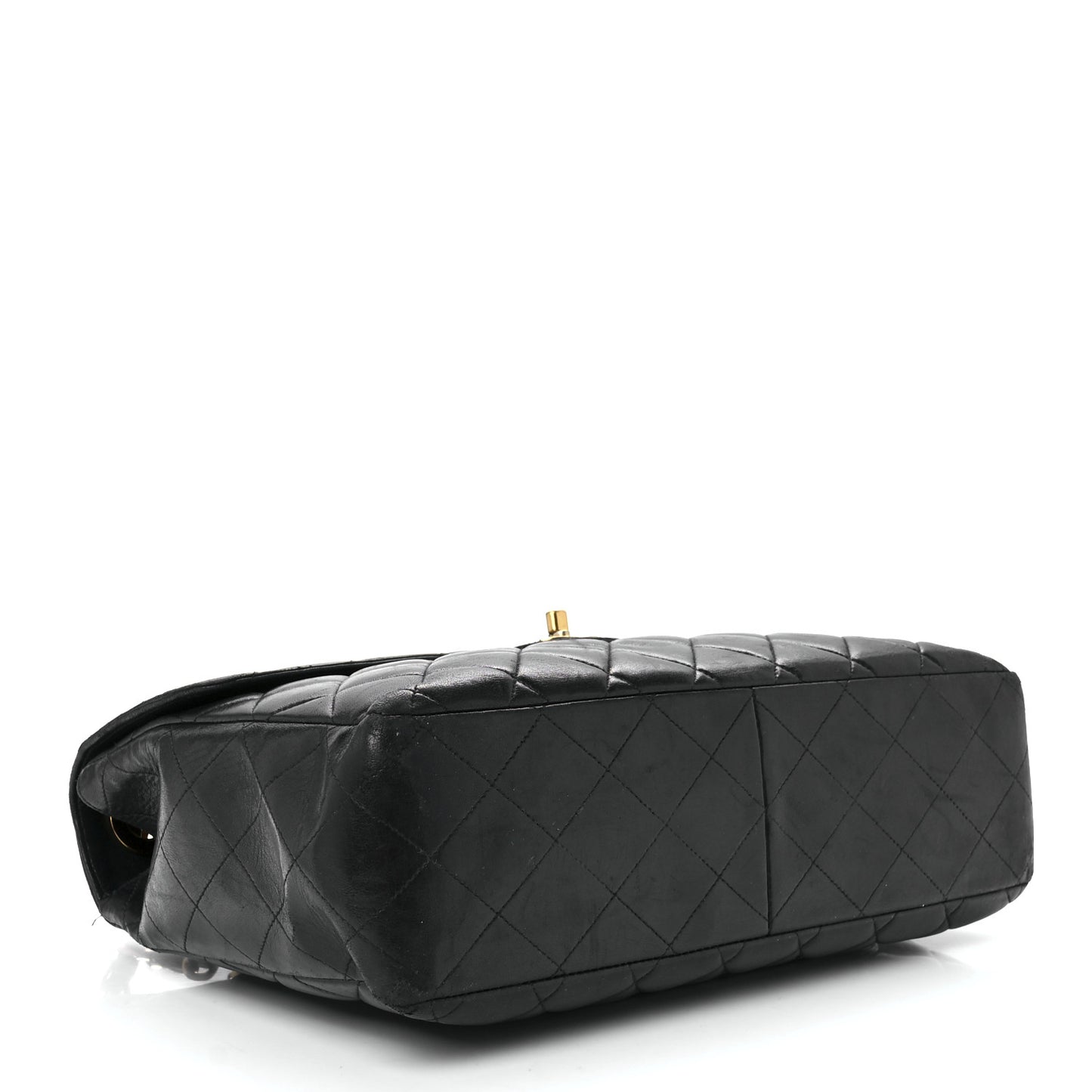Lambskin Quilted Jumbo Single Flap Black