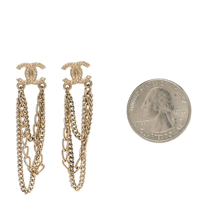 Chanel Metal CC Chain Drop Earrings Gold 2 of 4