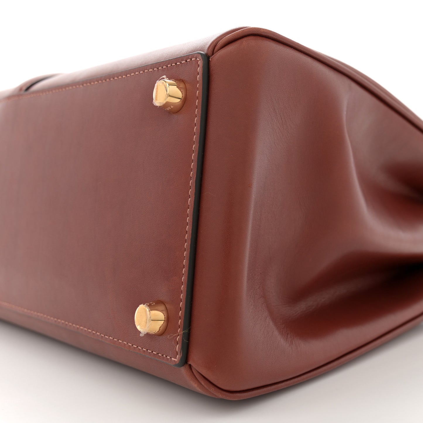 Natural Calfskin Medium 16 Top Handle Bag Teck