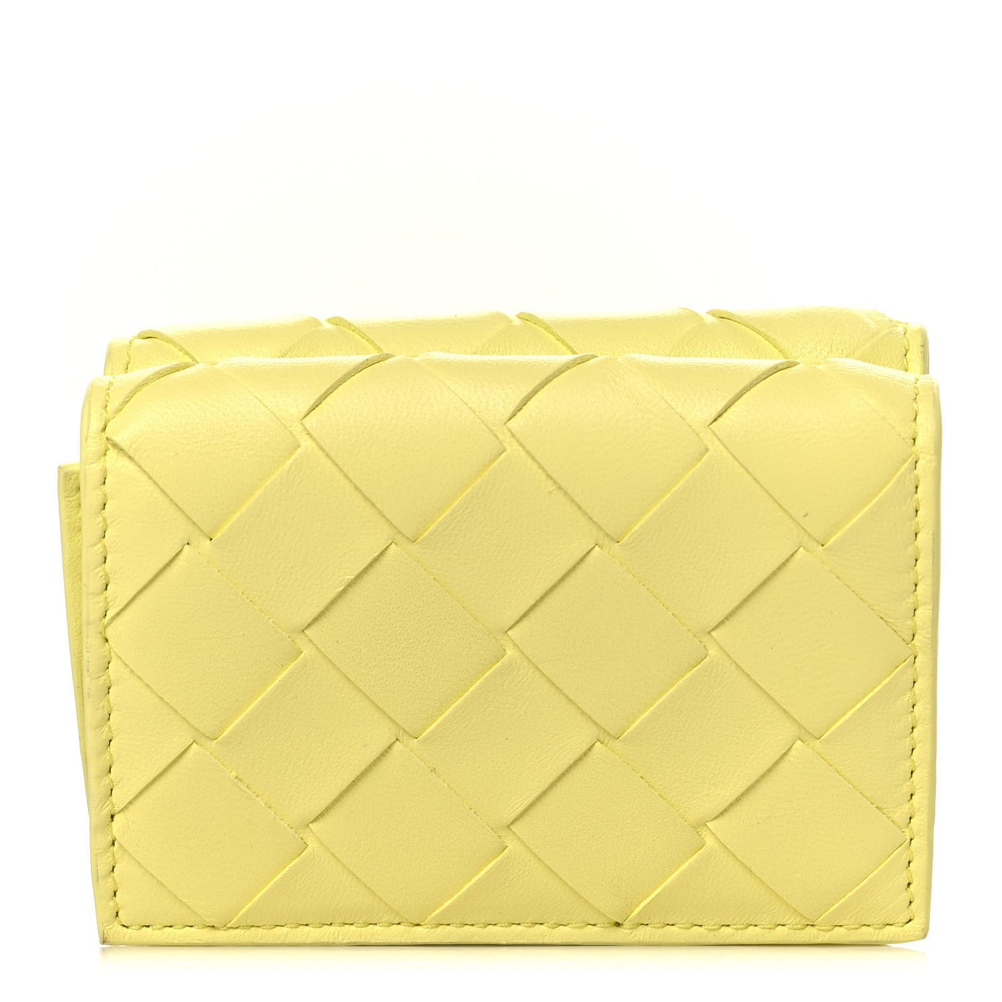 Nappa Intrecciato Tri-fold Wallet Yellow