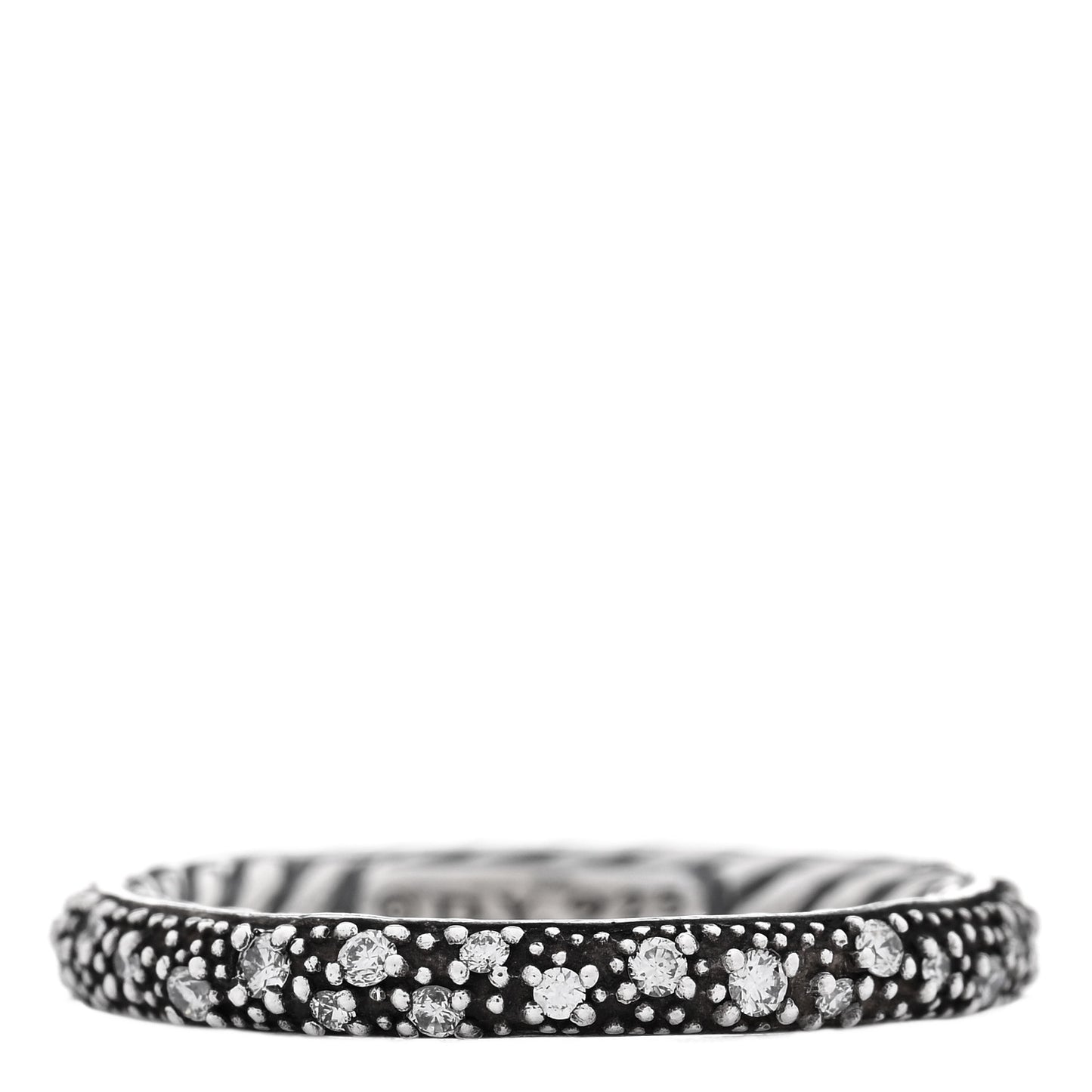 Sterling Silver Diamond 3mm Midnight Melange Band Ring 54 6.75