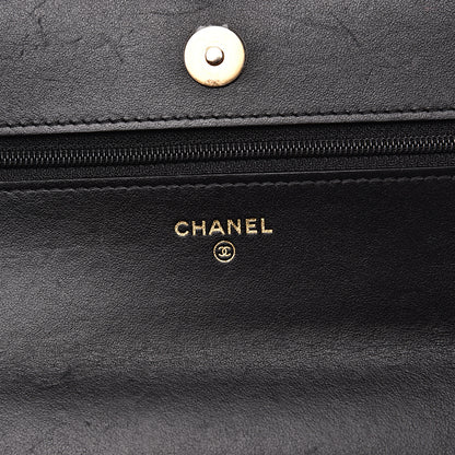 Chanel Goatskin Quilted 19 Wallet On Chain WOC Black 5 of 15
