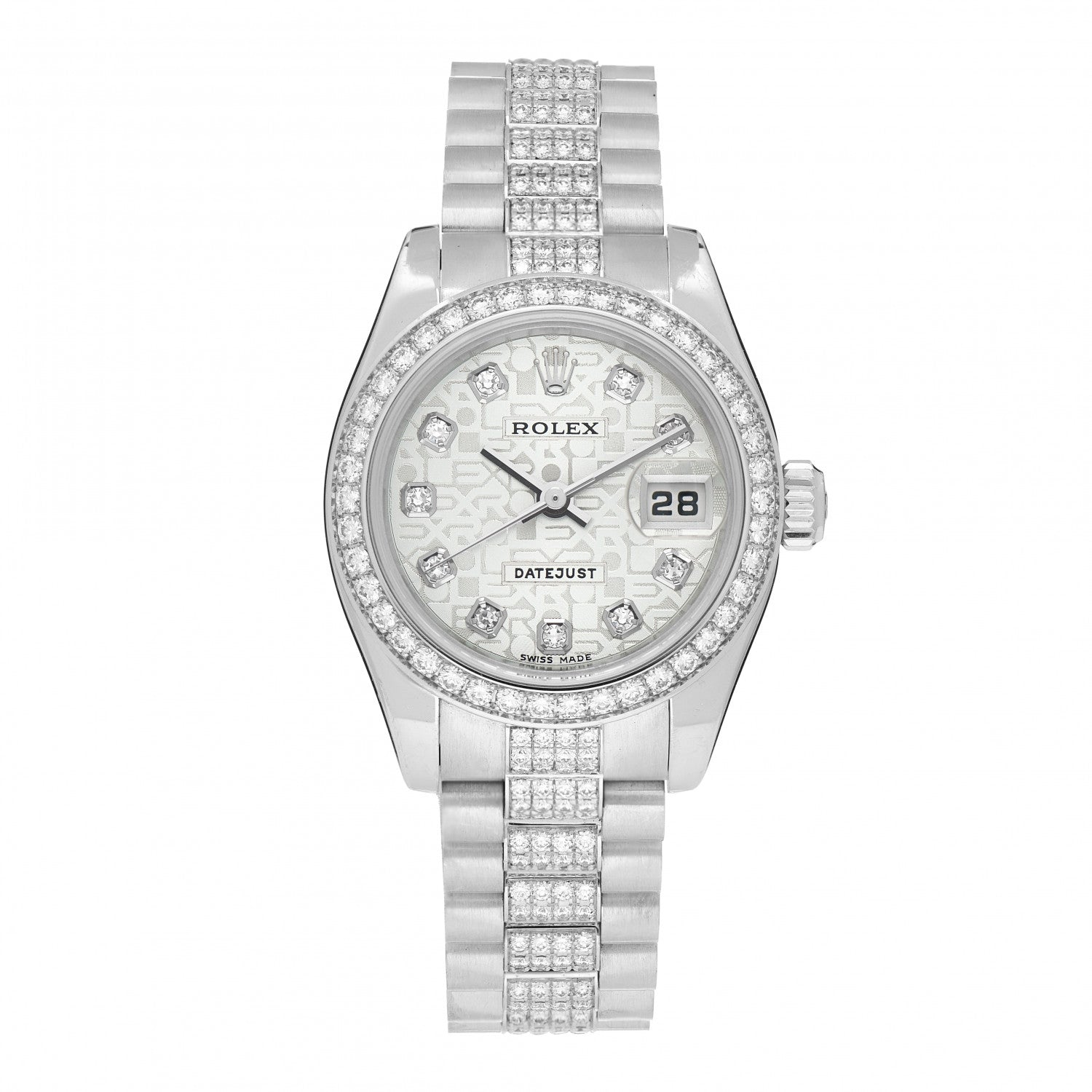 Rolex Platinum Diamond 26mm Datejust Watch Silver Jubilee 179136 1 of 5