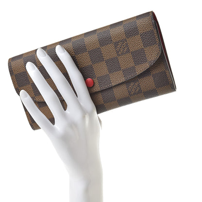 Louis Vuitton Damier Ebene Emilie Wallet Red 2 of 8