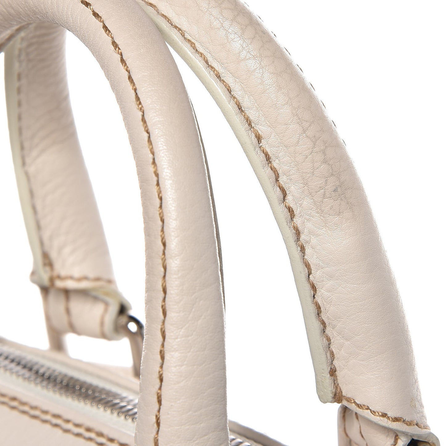 Calfskin Small Tassel Bowler White