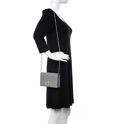 Christian Dior Grained Calfskin 30 Montaigne 2 in 1 Pouch Grey 2 of 11