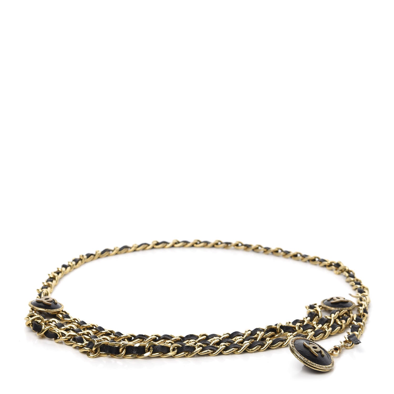 Chanel Lambskin CC Chain Belt Black Gold 1 of 9