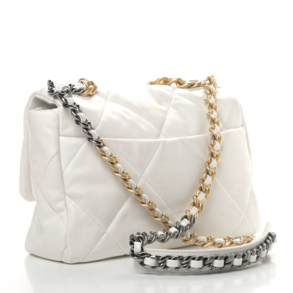 Chanel Goatskin Quilted Large Chanel 19 Flap White 2 of 5