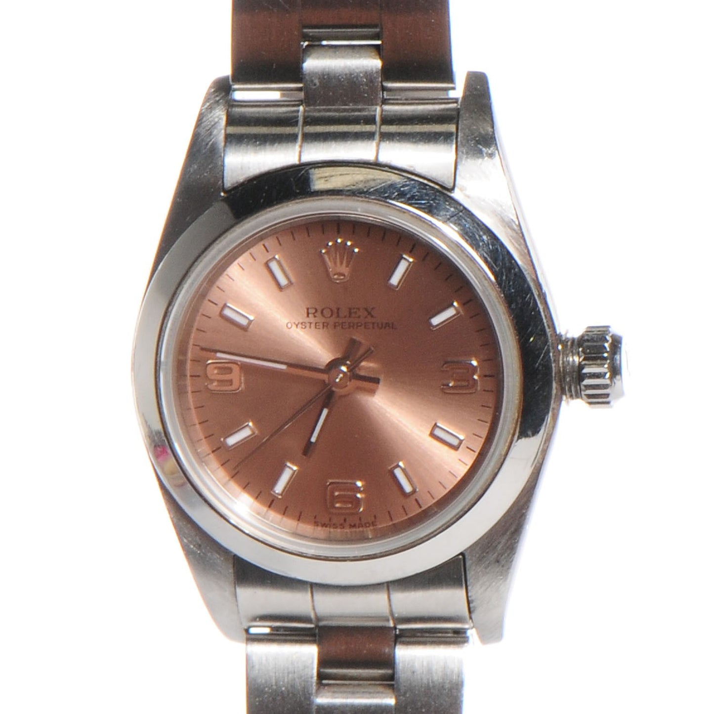 Stainless Steel 24mm Oyster Perpetual Watch Pink 76080