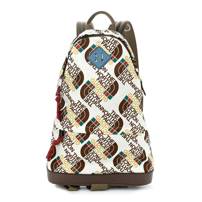 Gucci X THE NORTH FACE Econyl Nylon Medium Backpack Brown White 1 of 11