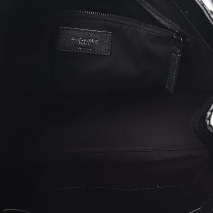 Saint Laurent Crinkled Calfskin Matelasse Monogram Medium Niki Shopper Tote Black 5 of 9