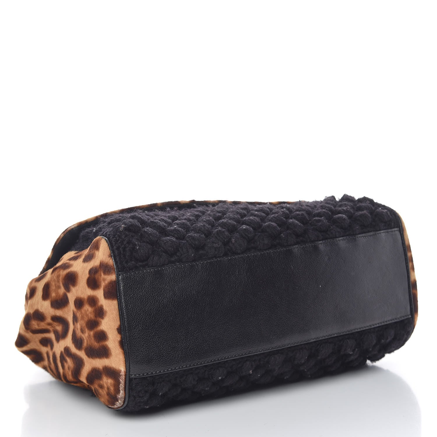 Dolce & Gabbana Calf Hair Leopard Print Knit Miss Sicily Satchel Black Naturale 5 of 20