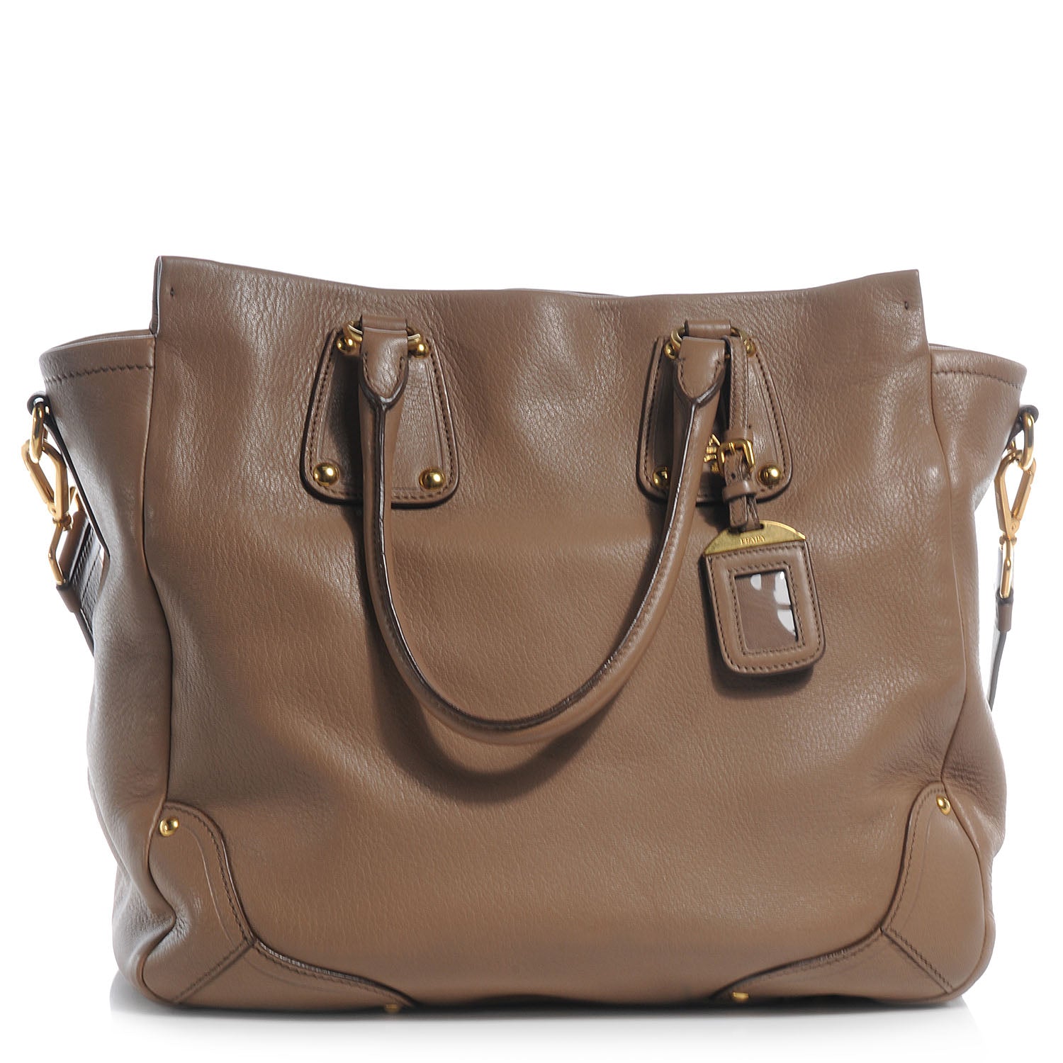 Prada Cervo Deerskin Tote Visone 1 of 10