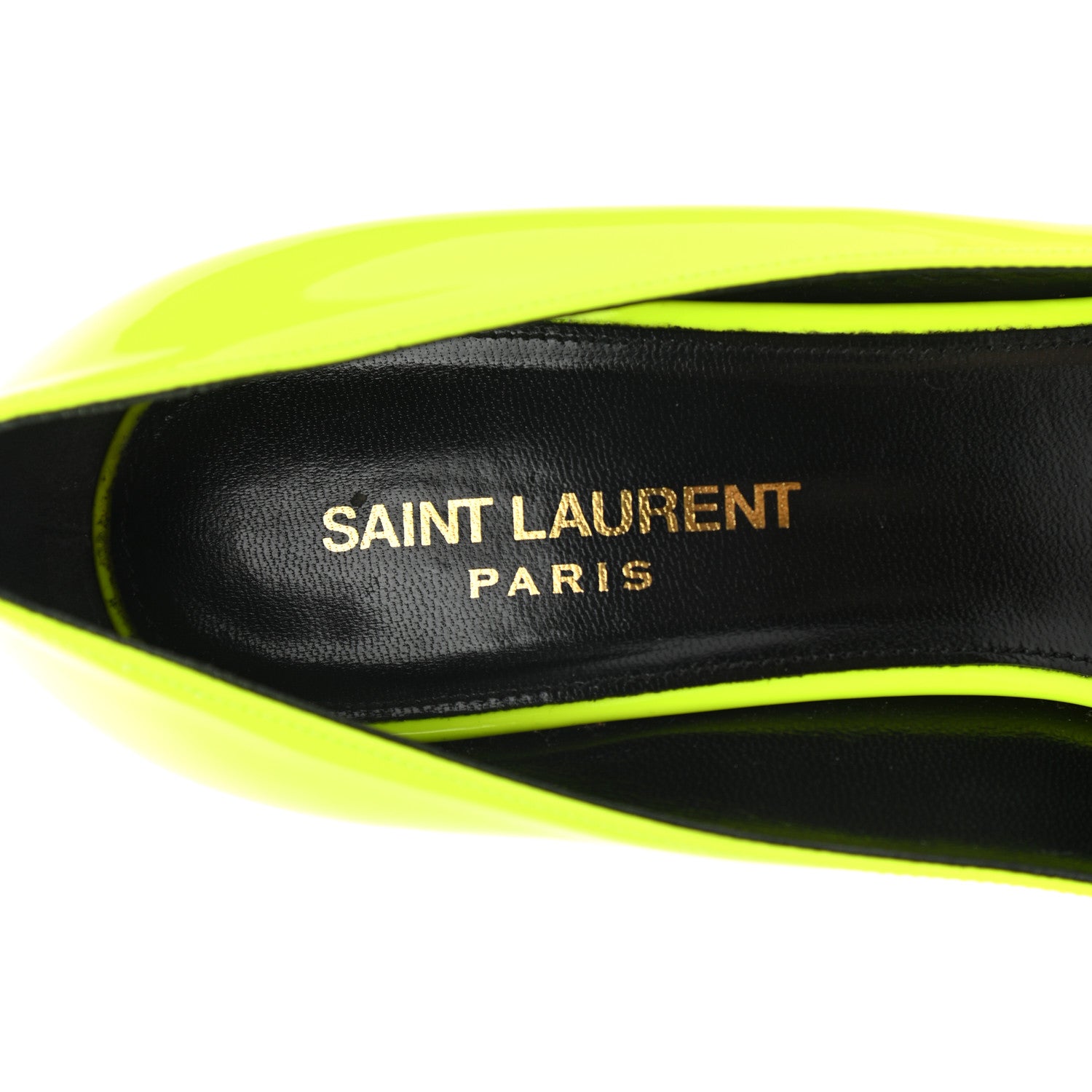 Saint Laurent Patent Calfskin Kiki 55 Pumps 39.5 Neon Yellow 7 of 11