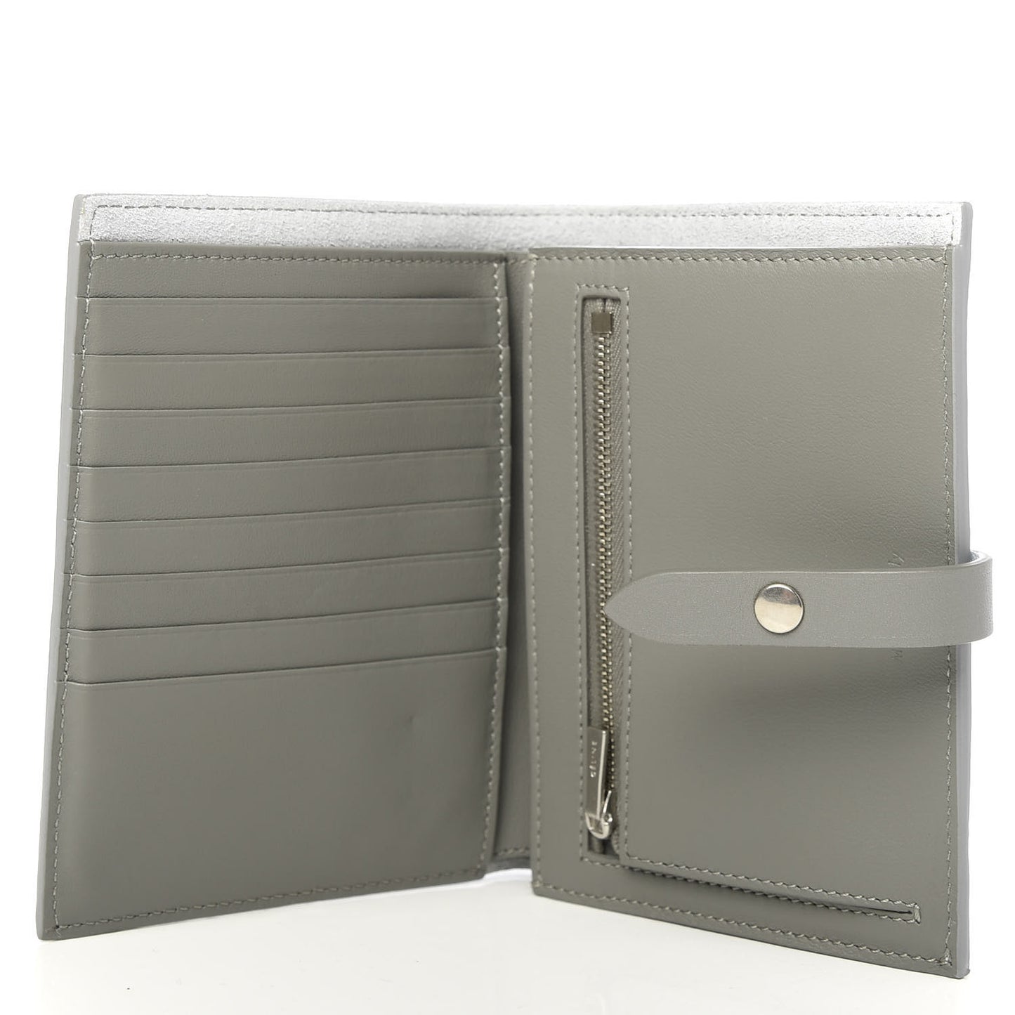Grained Calfskin Medium Multifunction Strap Wallet Cloud