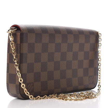 Louis Vuitton Damier Ebene Pochette Felicie Chain Wallet 3 of 10