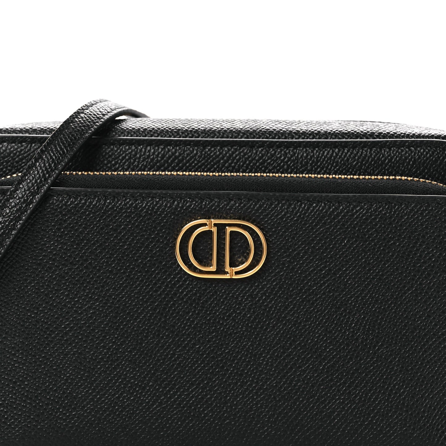 Grained Calfskin Caro Double Pouch Black
