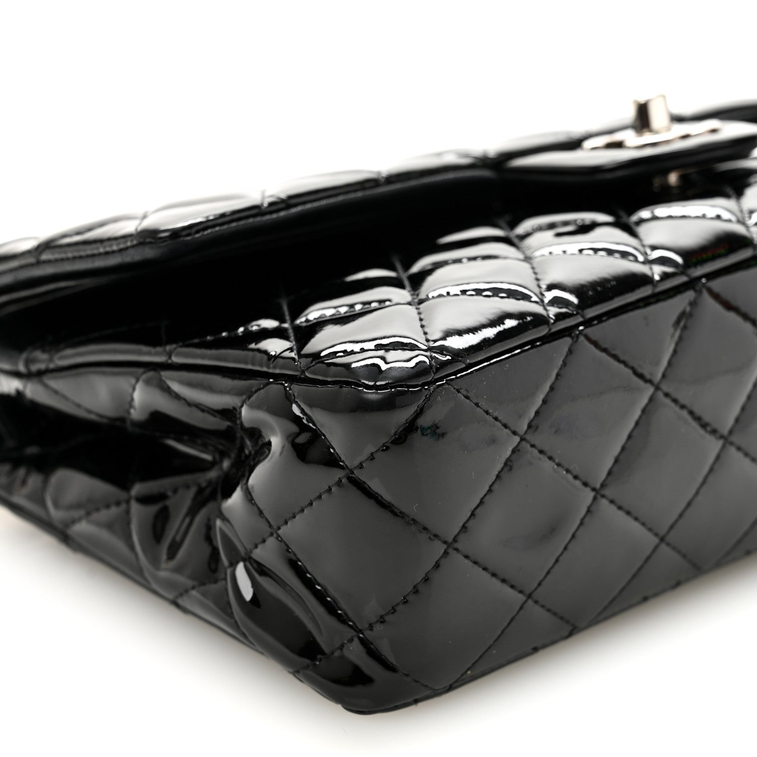 Chanel Patent Quilted Medium Double Flap Black 9 of 10