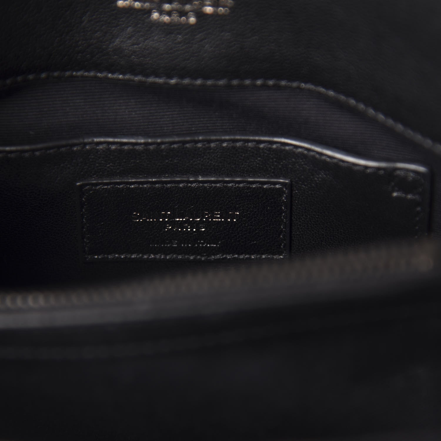 Saint Laurent Sheepskin Matelasse Chevron Monogram Medium College Bag Black 11 of 13