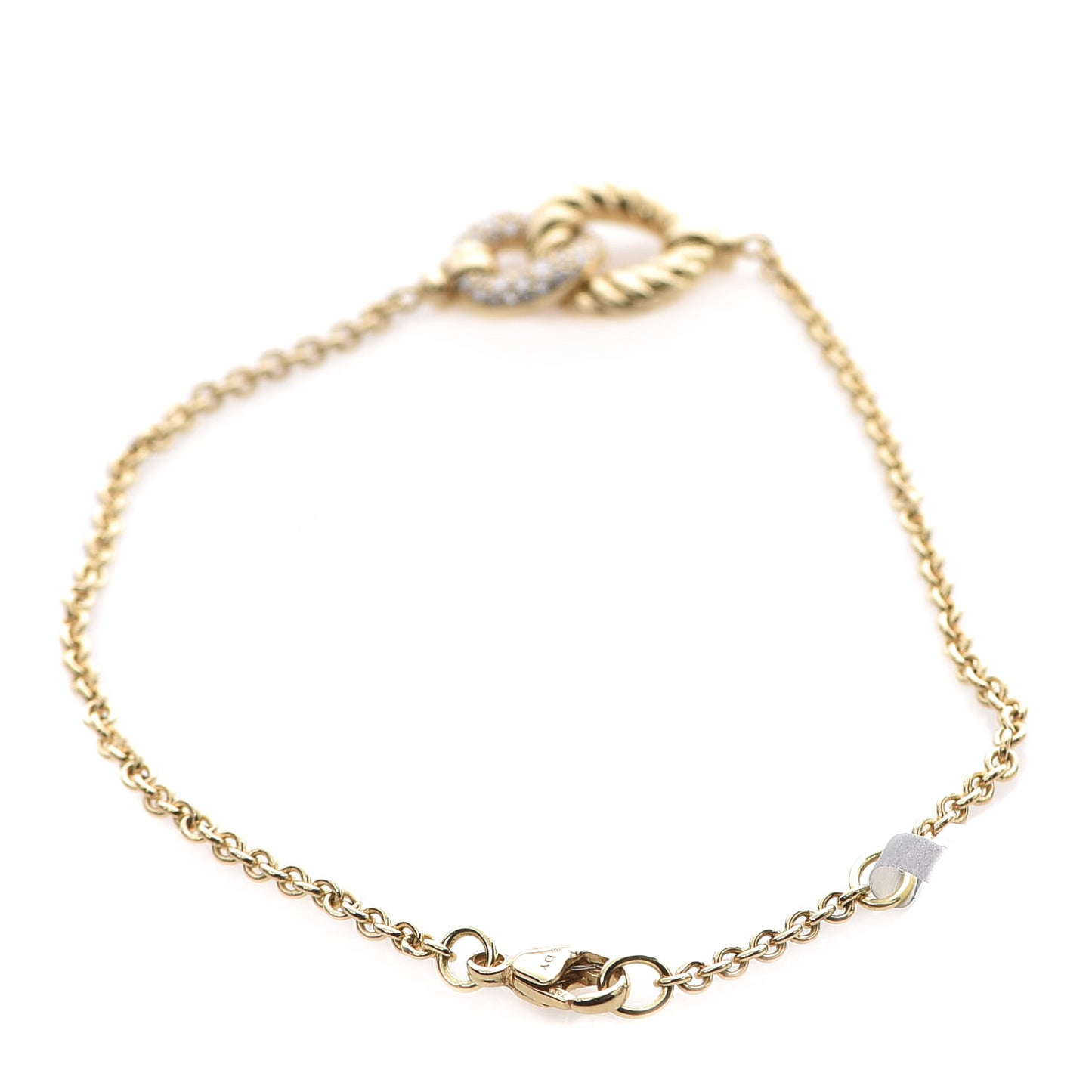 18K Yellow Gold Diamond Belmont Single Station Bracelet