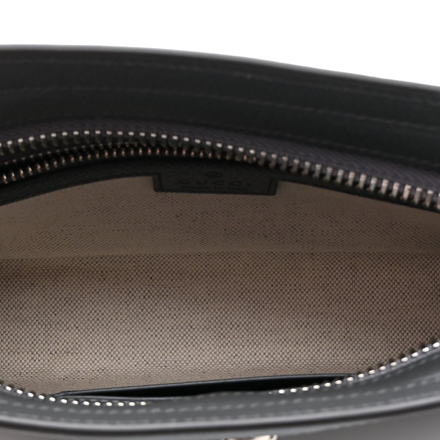 GG Supreme Monogram Textured Dollar Calfskin Web Small Ophidia Shoulder Bag  Grey Black Graphite Grey