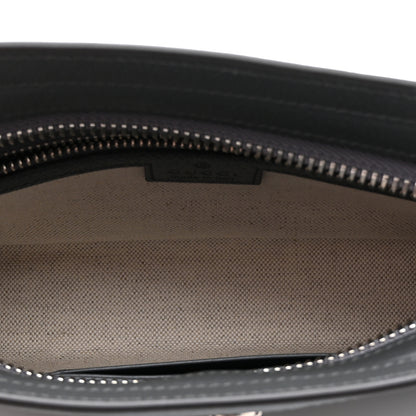 Gucci GG Supreme Monogram Textured Dollar Calfskin Web Small Ophidia Shoulder Bag  Grey Black Graphite Grey 5 of 10