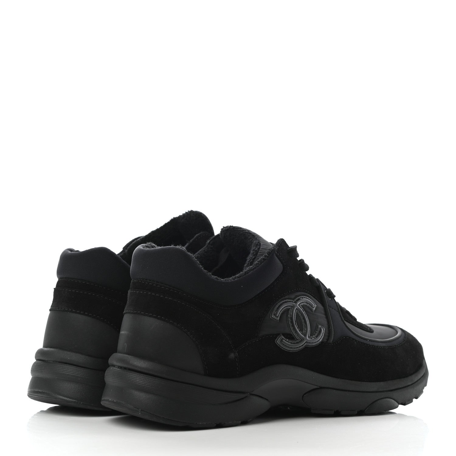 Chanel Kid Suede Calfskin Mens Sneakers 41 Black 3 of 8