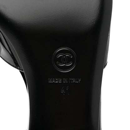 Chanel Patent CC Low Heel Slingback 41 Black 8 of 8