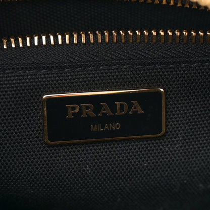 Prada Wicker Canvas Tote Naturale Black 6 of 12