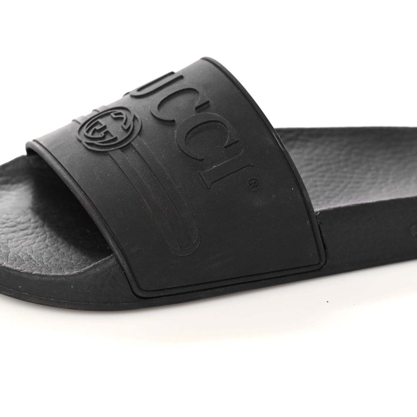 Rubber Womens Logo Slide Sandals 38 Black
