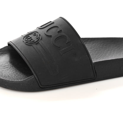 Gucci Rubber Womens Logo Slide Sandals 38 Black 11 of 12