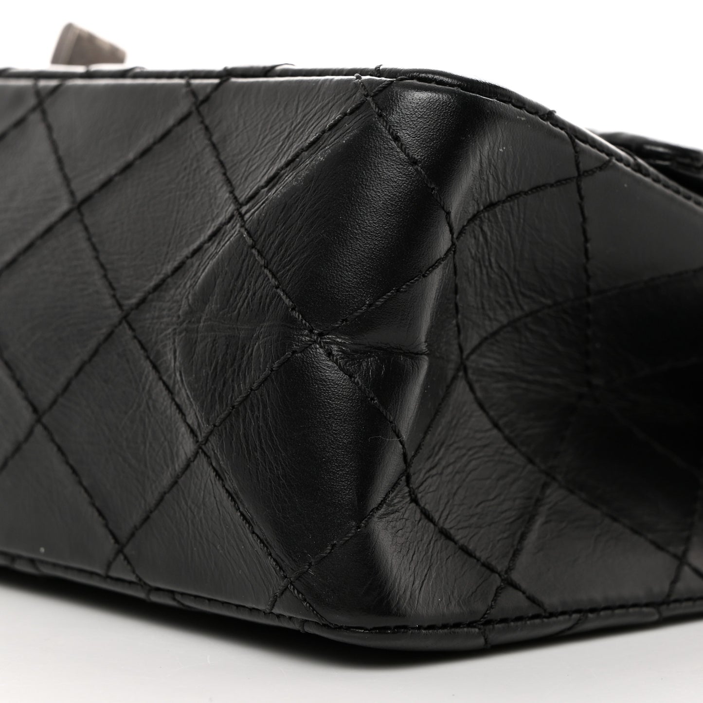 Aged Calfskin Quilted 2.55 Reissue 225 Flap Black
