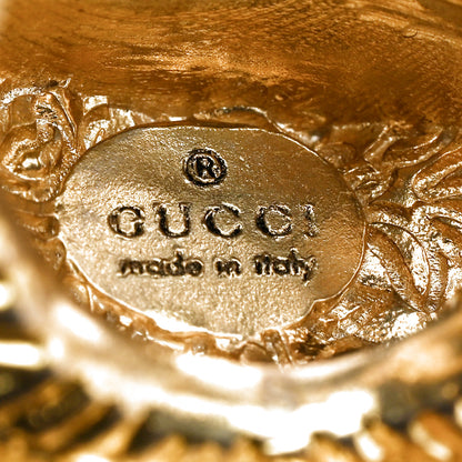 Gucci Metal Crystal Lion Head Ring S Aged Gold Multicolor 4 of 6