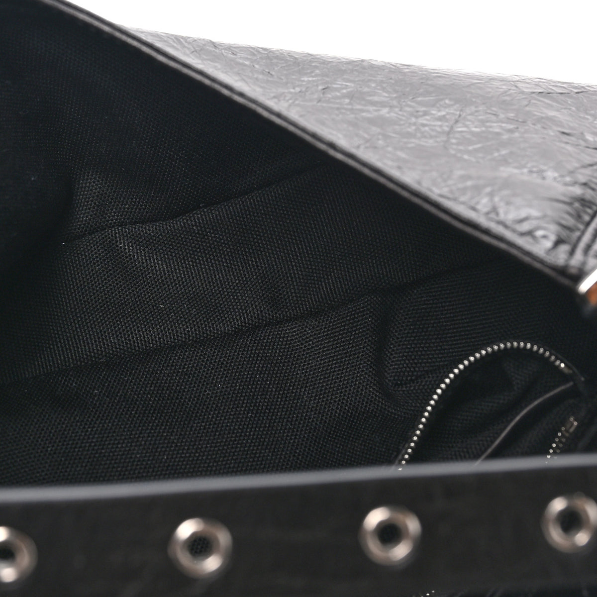 Crackled Calfskin Baguette 26424 Black