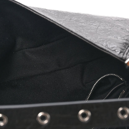 Fendi Crackled Calfskin Baguette 26424 Black 4 of 9