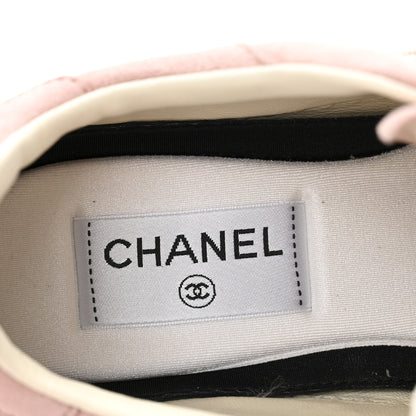 Chanel Suede Womens CC Sneakers 38 Light Pink 8 of 11