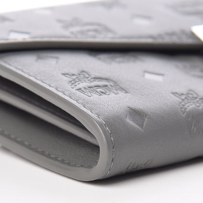 MCM Calfskin Ottomar Large Patricia Wallet On Chain Grey 8 of 9