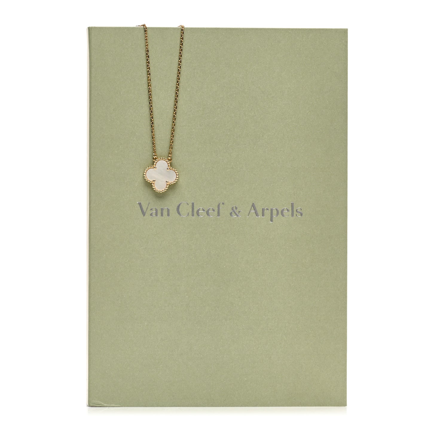 18K Yellow Gold Mother of Pearl Vintage Alhambra Pendant Necklace
