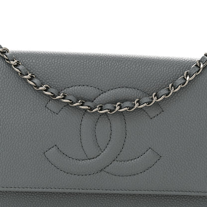 Chanel Caviar Timeless CC Wallet on Chain WOC Blue 9 of 11