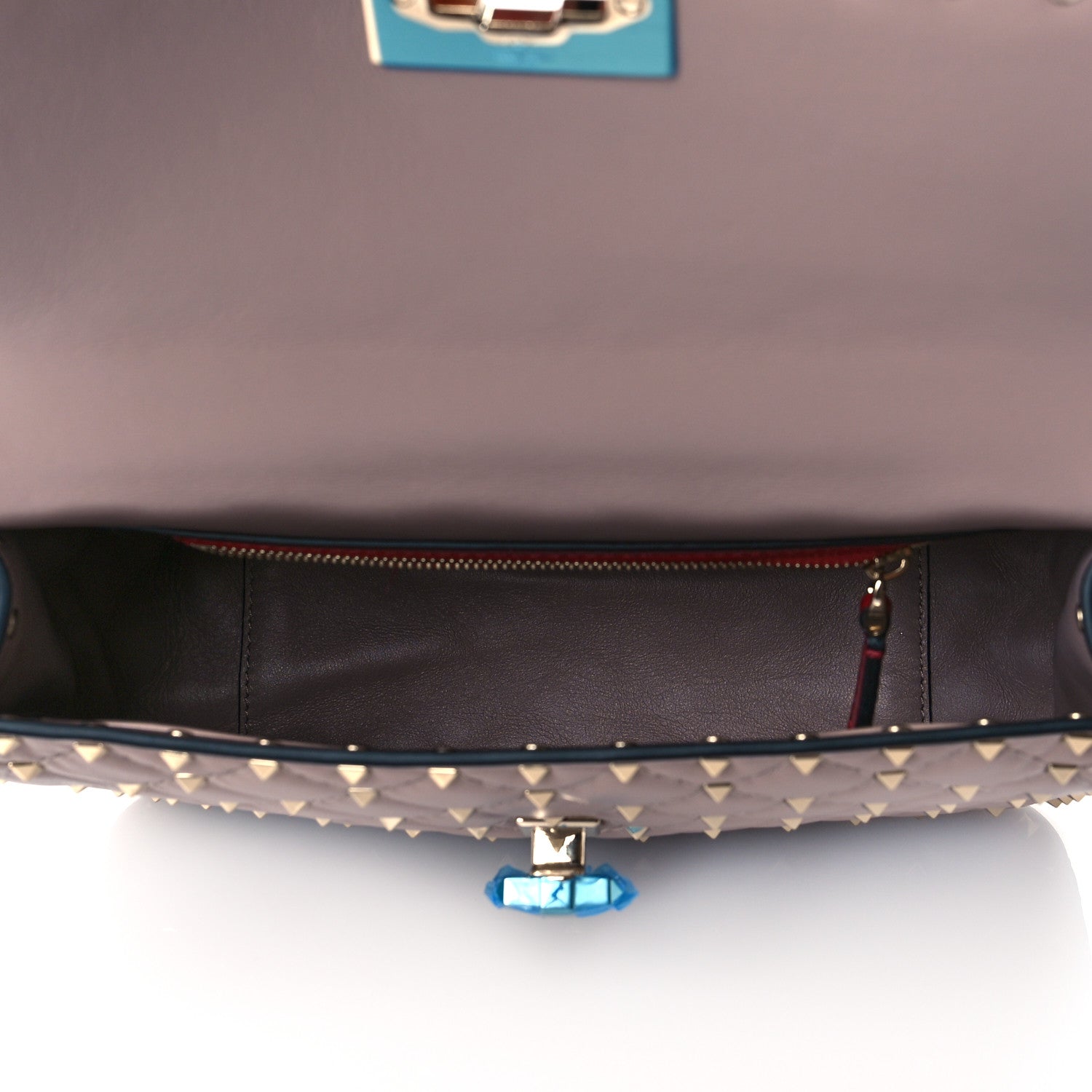 Valentino Garavani Lambskin Medium Rockstud Spike Shoulder Bag Poudre 7 of 9