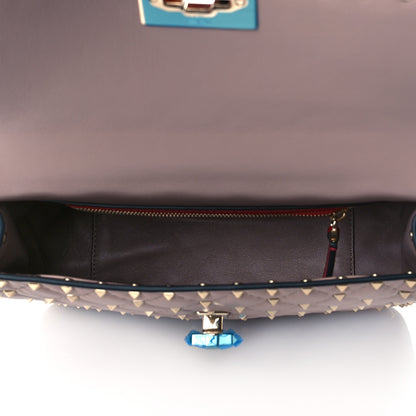 Valentino Garavani Lambskin Medium Rockstud Spike Shoulder Bag Poudre 7 of 9