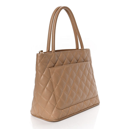 Chanel Caviar Quilted Medallion Tote Beige 3 of 8