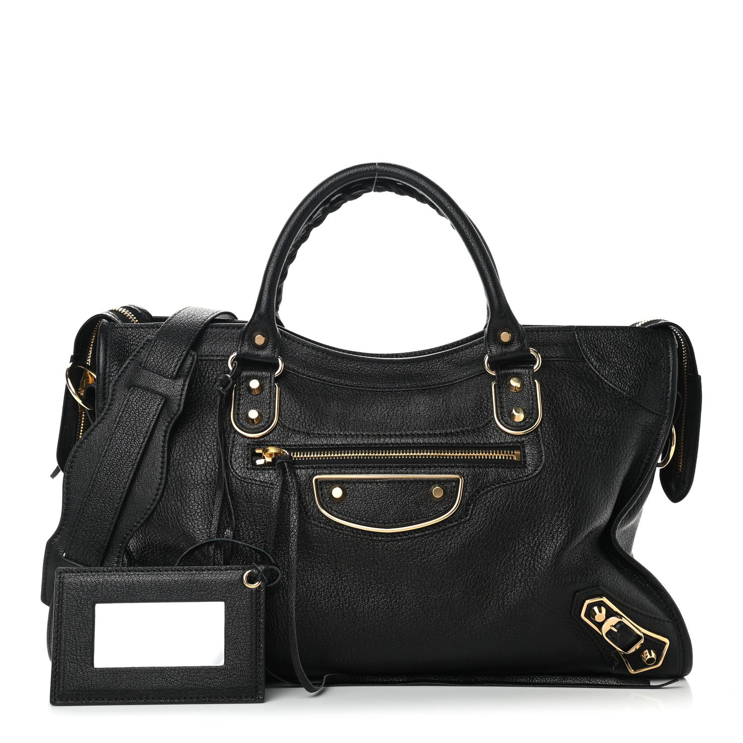 Chevre Gold Metallic Edge Hardware City Black