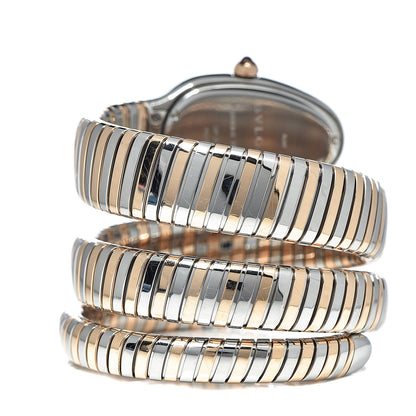 Bulgari Stainless Steel 18K Rose Gold Diamond Bezel 35mm Serpenti Tubogas Double Spiral Quartz Watch 4 of 6